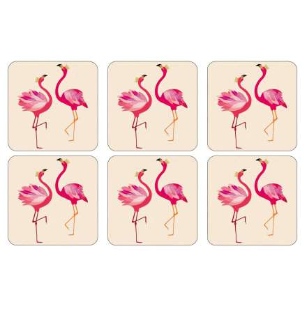 Sara Miller Flamingo Glasunderlägg 6-pack