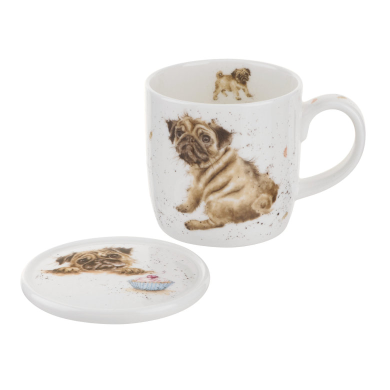 Wrendale Mug And Coaster Set - Pug Love