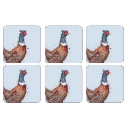 Wrendale Pheasant Glasunderlägg 6-pack