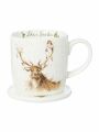 Wrendale Mug And Coaster Set - Deer Santa