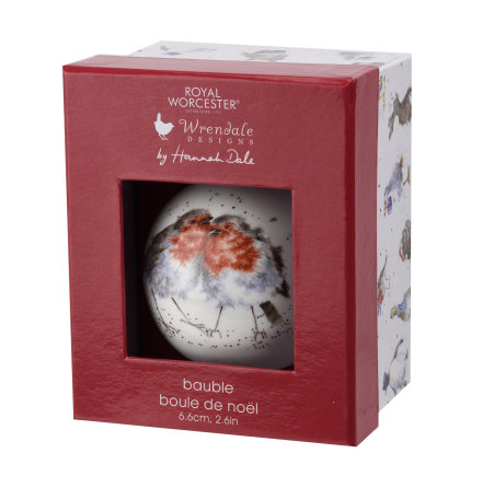 Wrendale Design Christmas Snuggled up Together like Two Birds of a Feather (robin) 6,6cm