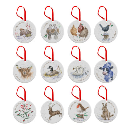 Wrendale Designs 12 Days of Christmas Julpynt 12-pack