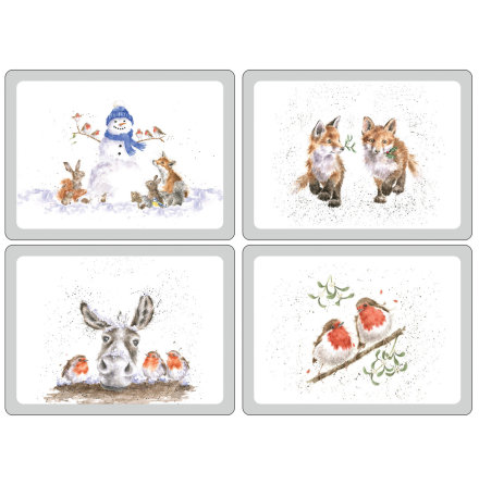 Wrendale Designs Christmas Bordsunderlgg 4-pack