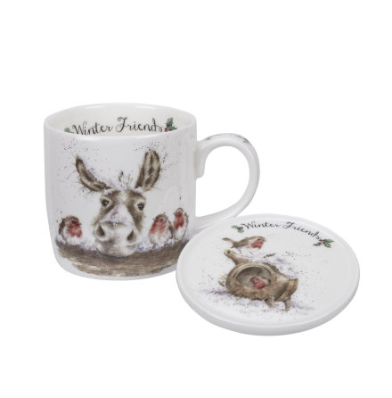 Wrendale Mugg & Coaster Set - Winter Friends 0.31L