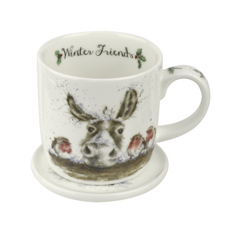 Wrendale Mugg & Coaster Set - Winter Friends 0.31L