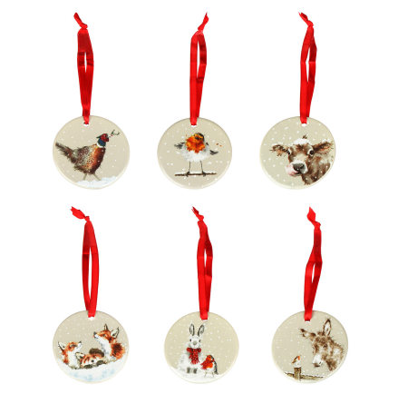 Wrendale Design Christmas Decoration 6-pack