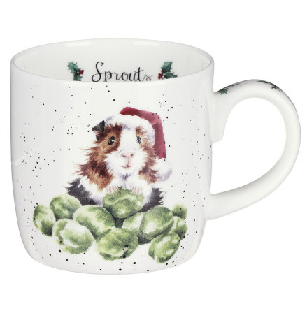 Wrendale Design Christmas Sprouts (Guinea Pig) mugg 0.31L
