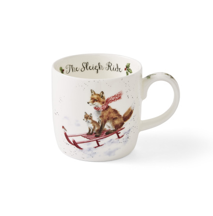 Wrendale Design Christmas Mugg Sleigh Ride (fox)0.31L