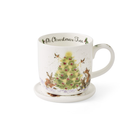 Wrendale Design Oh Christmas Tree set Mug & Coaster 0,31 L