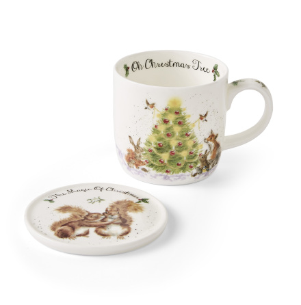 Wrendale Design Oh Christmas Tree set Mug & Coaster 0,31 L