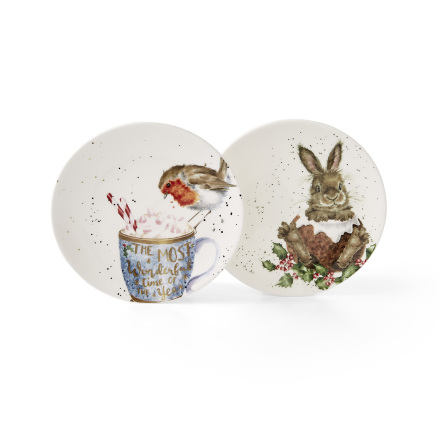 Wrendale Design Robin & Bunny 2-pack Tallrikar 16,5 cm