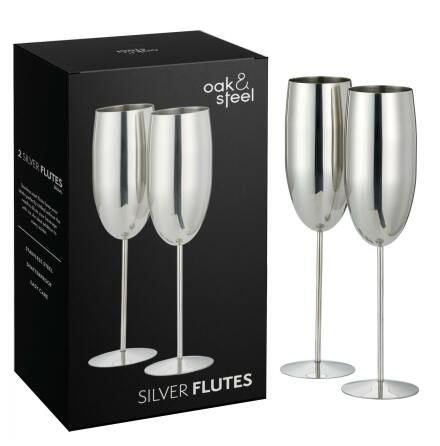 Champagneglas silver 28,5cl 2-p