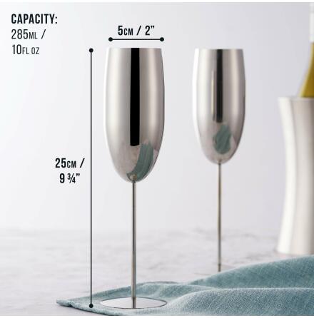 Champagneglas silver 28,5cl 2-p