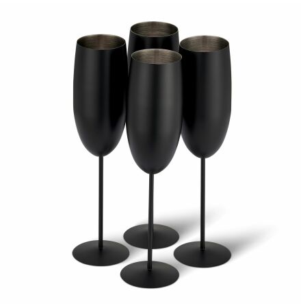 Champagneglas mattsvart 28,5cl 4-p