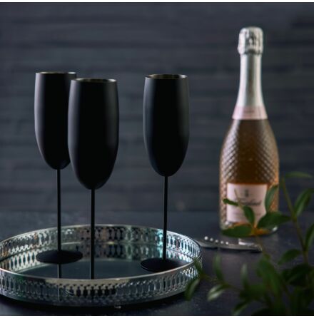 Champagneglas mattsvart 28,5cl 4-p