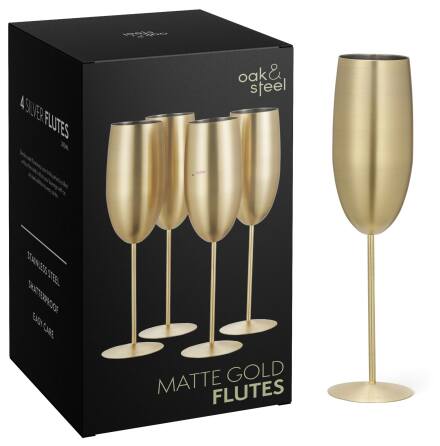 Champagneglas mattguld 28,5cl 4-pack