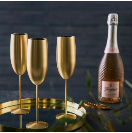 Champagneglas mattguld 28,5cl 4-pack