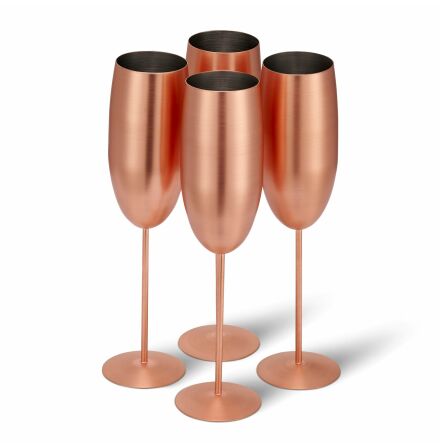 Champagneglas matt rosguld 28,5cl 4-pack 