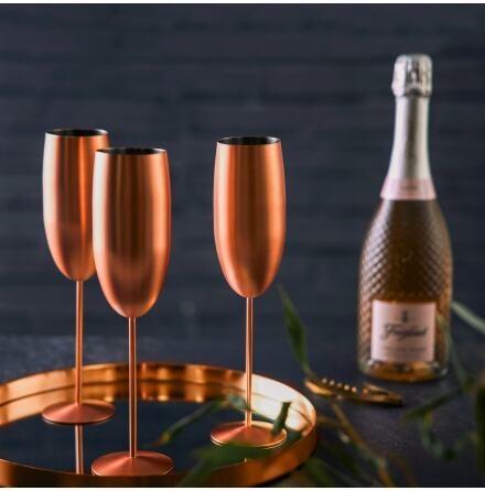 Champagneglas matt rosguld 28,5cl 4-pack 