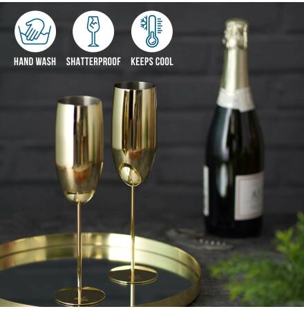 Champagneglas guld 28,5cl 2-p