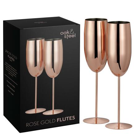 Champagneglas rosguld 28,5cl 2-p