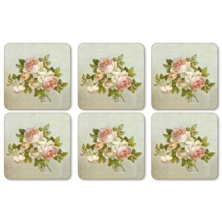 Antique Rose Glasunderlgg 6-pack