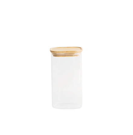 Stapelbar glasburk med bambulock - 1,4&#8239;L 
