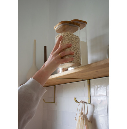 Stapelbar glasburk med bambulock - 1,4&#8239;L 