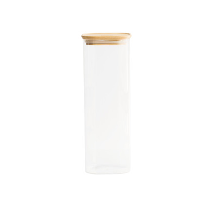 Stapelbar glasburk med bambulock  2,2&#8239;L