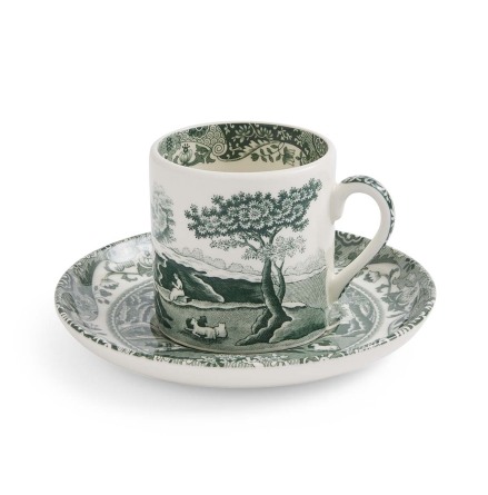Heritage Green Italian Espressokopp & Fat 9cl