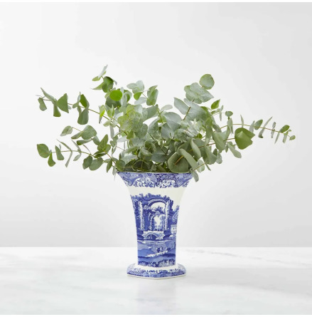 Blue Italian Hexagonal Vas 27cm