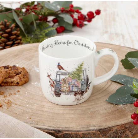 Mugg Wrendale Design Driving Home for Christmas (Dog) 0.31L