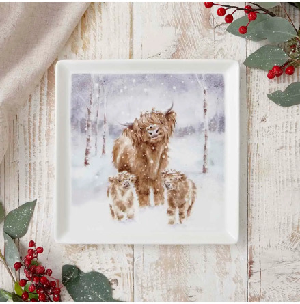 Wrendale Desigin Tallrik Cow (Highland Cow) 23cm x 23cm