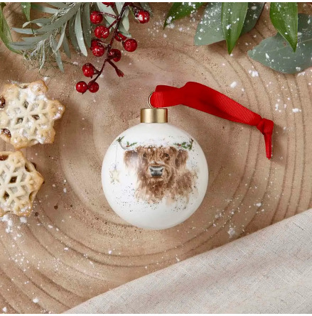 Wrendale Design Julgranskula  - Highland Star (Cow) 7cm