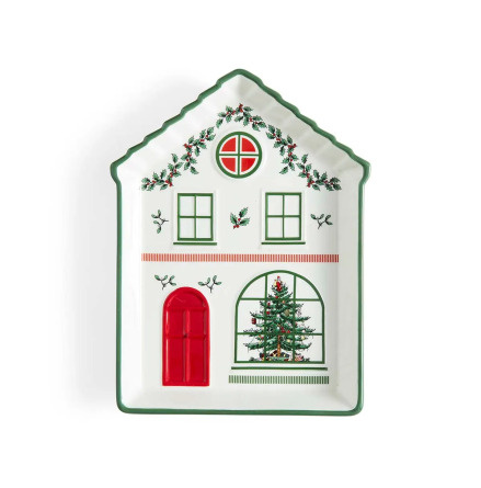 Christmas Tree Christmas Village Bricka - Grön 18,4cm