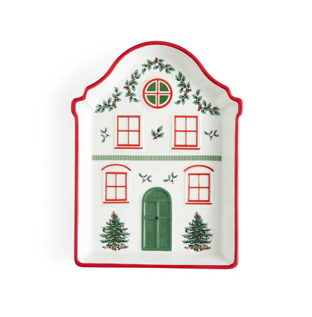 Christmas Tree Christmas Village Bricka - Röd 18,4cm