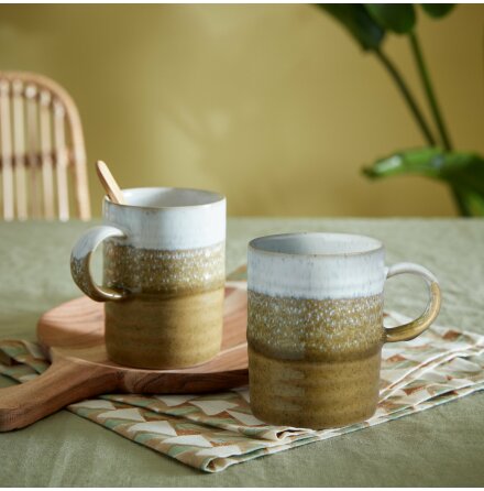 Kiln Accents Ochre Ridged Mugg 37cl