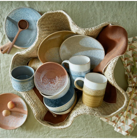 Kiln Accents Ochre & Rust Ridged Mugg 37cl 2-pack