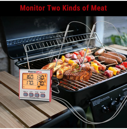 ThermoPro Dubbel Probe Termometer LCD-Skrm