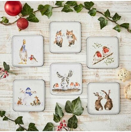 Wrendale Design Christmas Glasunderl�gg 6-delar
