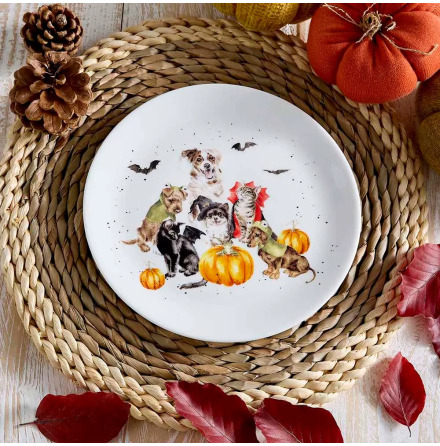 Wrendale Design Coupe Tallrik - The Halloween Party 20cm