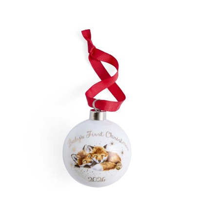 Wrendale Design 2026 Julkula Baby's first Christmas (Fox) 7cm 