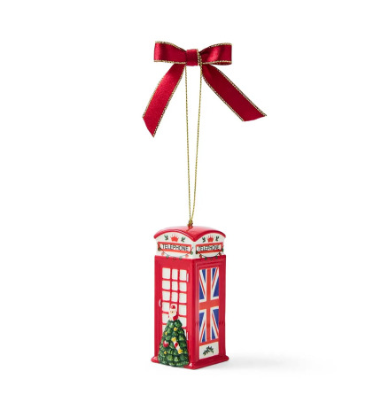 Christmas Tree All Things British - Phone Box Ornament 9cm