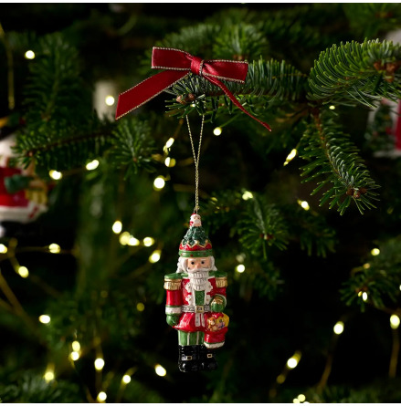 Christmas Tree Nutcracker Figurine with Tree Hat Ornament