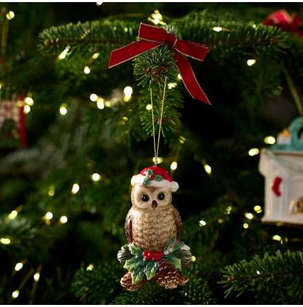 Christmas Tree Owl Ornament
