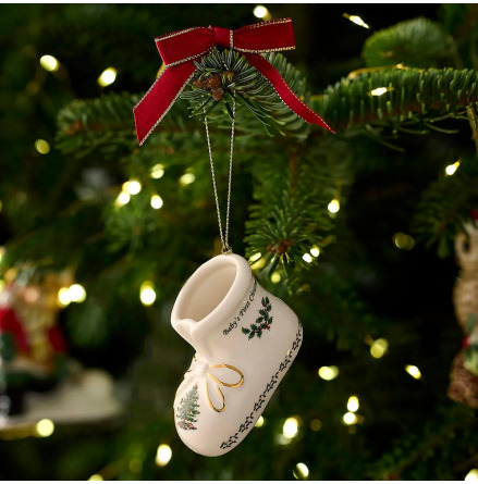 Christmas Tree Baby 1st Bootie 2026 Ornament 