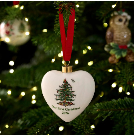 Christmas Tree Puffed Heart 2026 Ornament