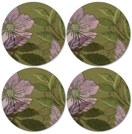Autumn Green Runda glasunderlgg, 4-pack