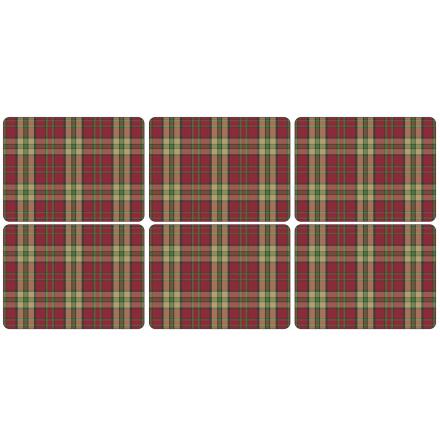 Tartan Red Bordsunderlgg Small  6-pack